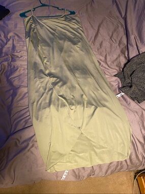 Satin Olive Green Slip Dress